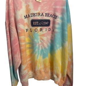 Madeira Beach Florida Tie Dye Sweatshirt XXL Trading Co Beach Pullover